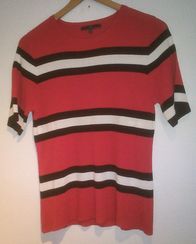 Roter fein gerippter - , pullover